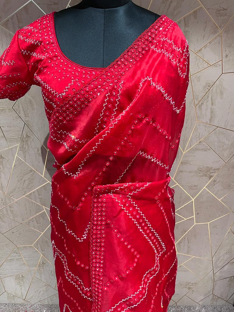 Victorian inspired saree - Saffronfashionindia