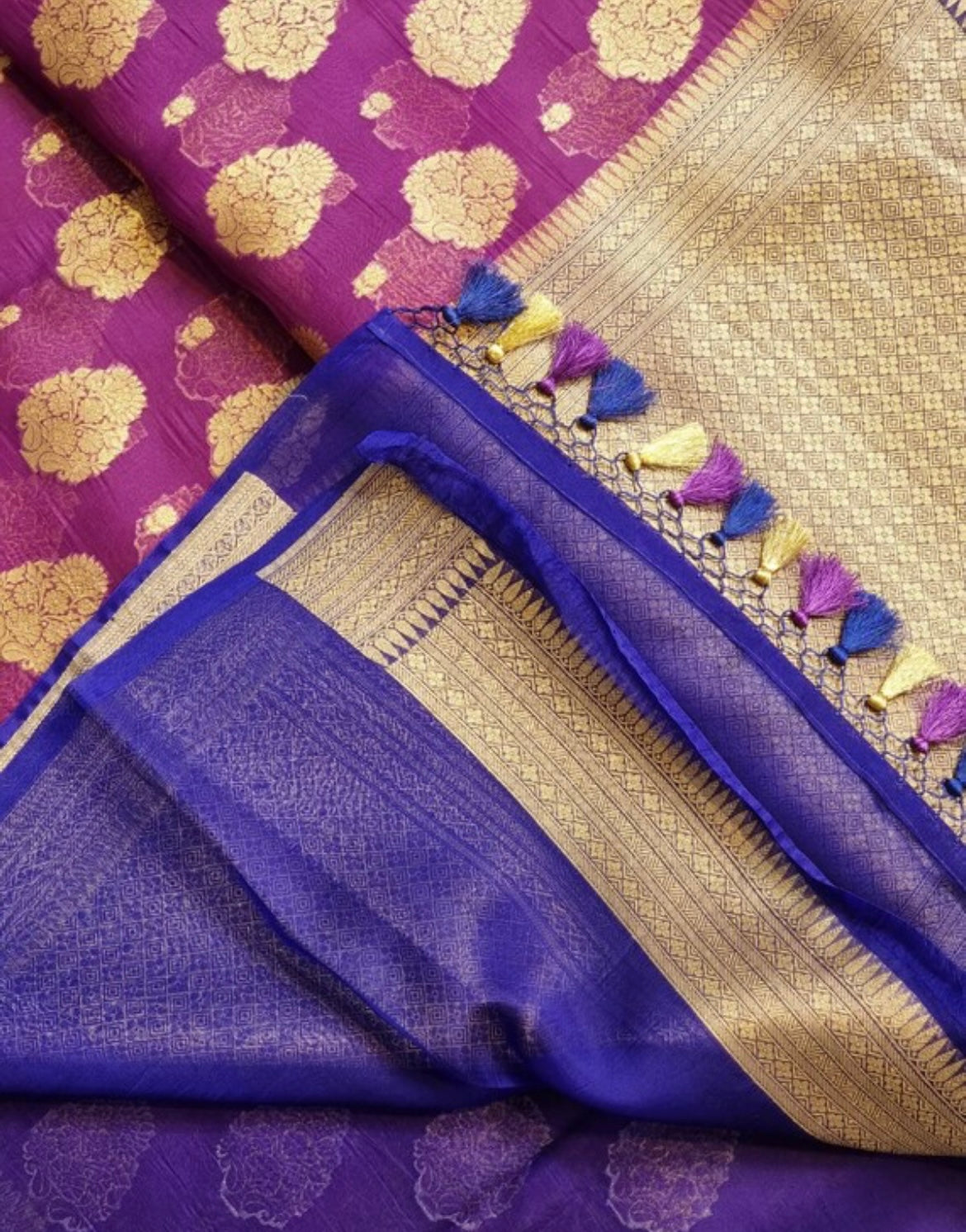 Banarsi kora saree - Saffronfashionindia