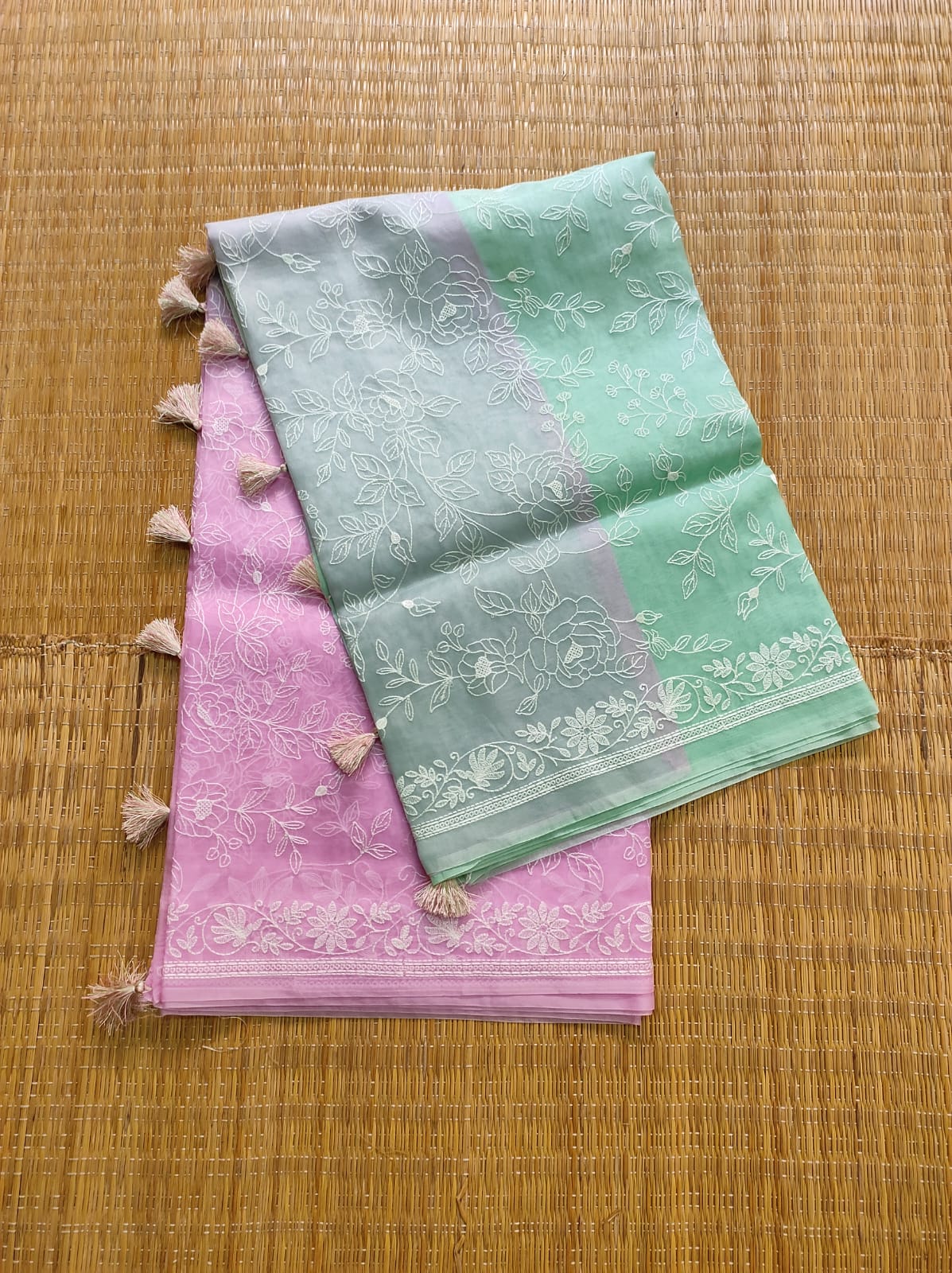 Ruchika organza Chikankari saree - Saffronfashionindia