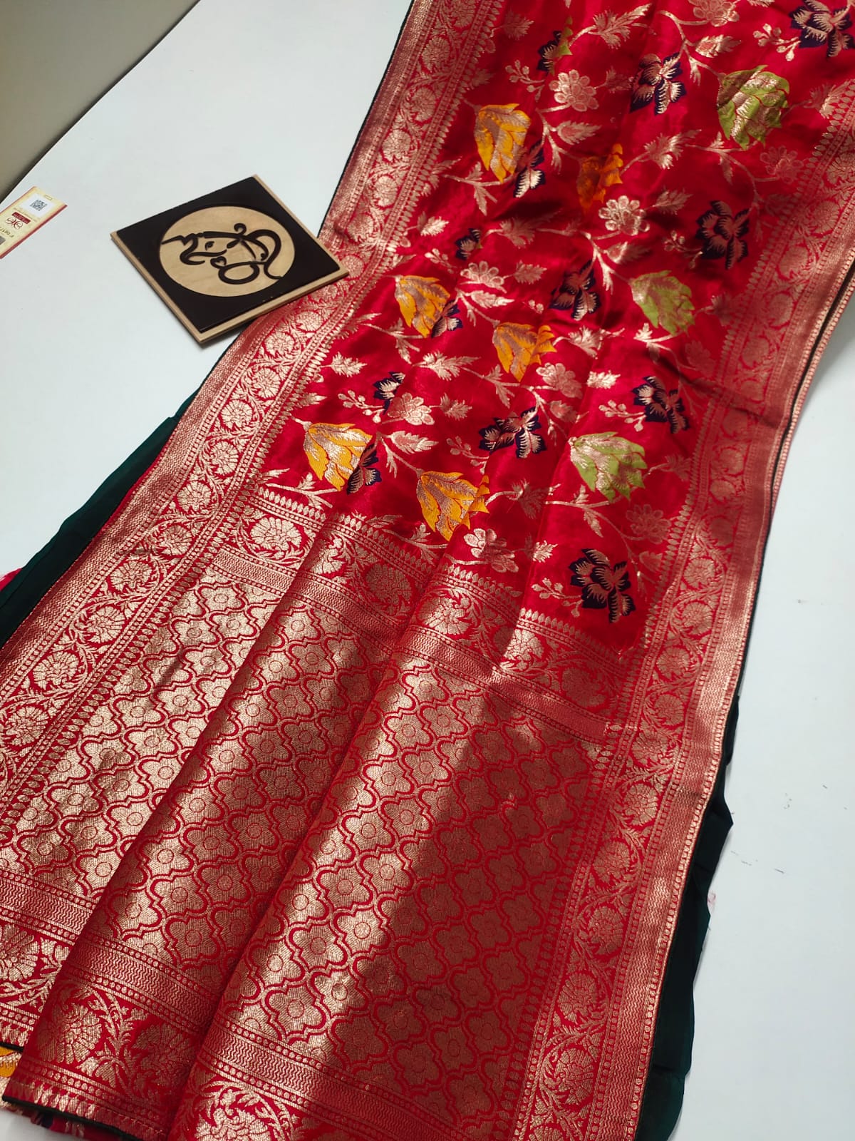 Flowery moonga saree/banarsi saree/sari - Saffronfashionindia