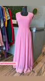 Pink indowestern gorgette long dress