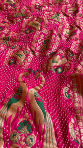Morni inspired bandhej pink dupatta