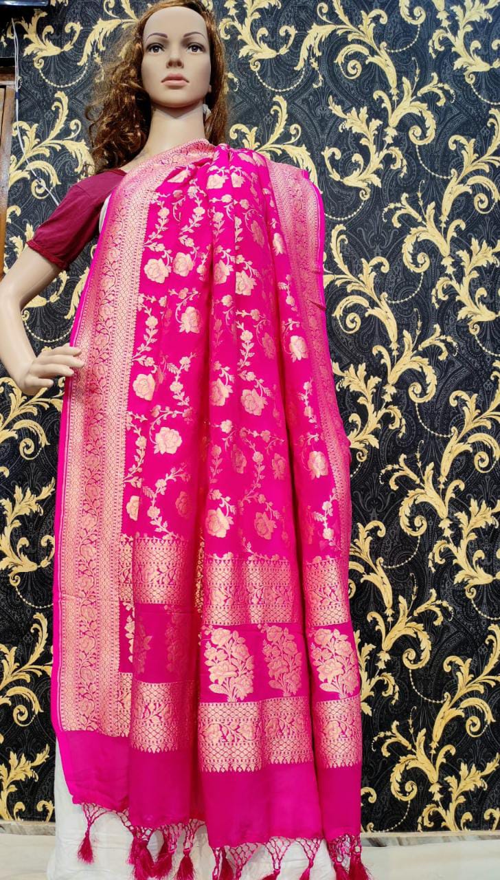 Banarsi chiffon dupatta/khaddi chiffon dupatta - Saffronfashionindia
