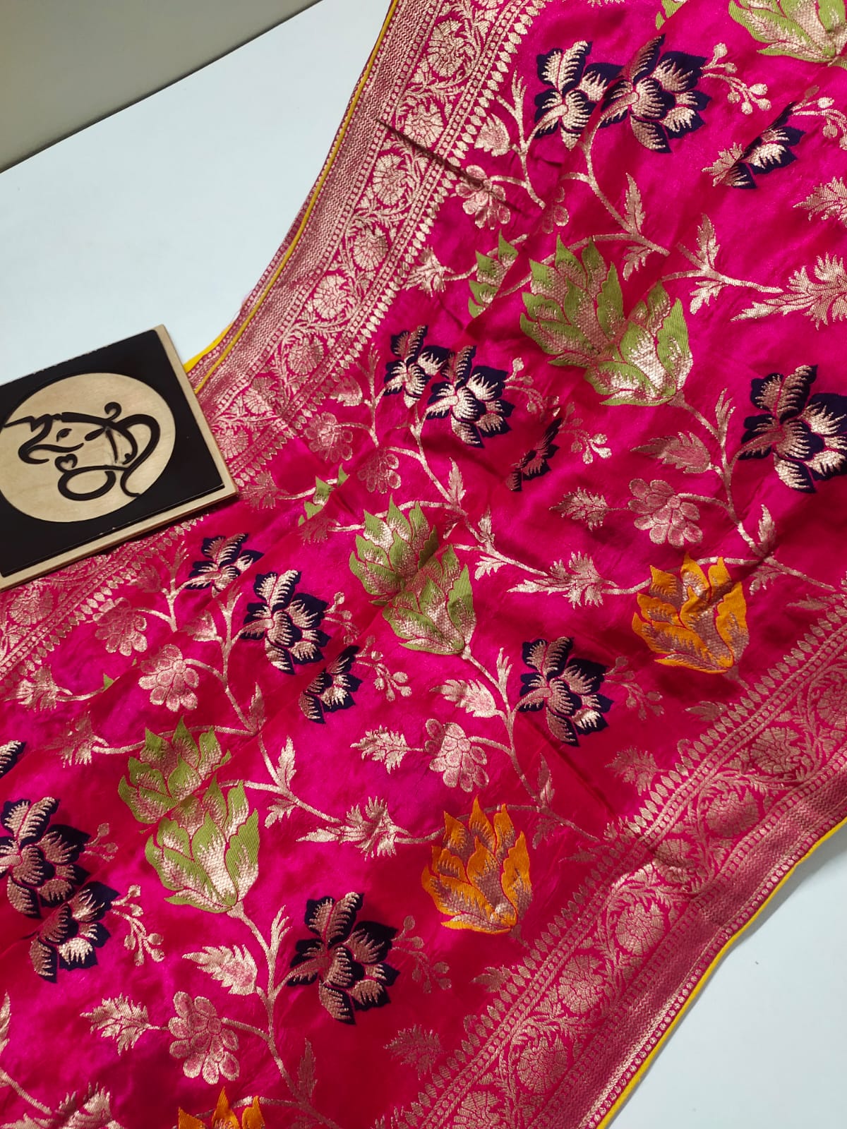 Flowery moonga saree/banarsi saree/sari - Saffronfashionindia