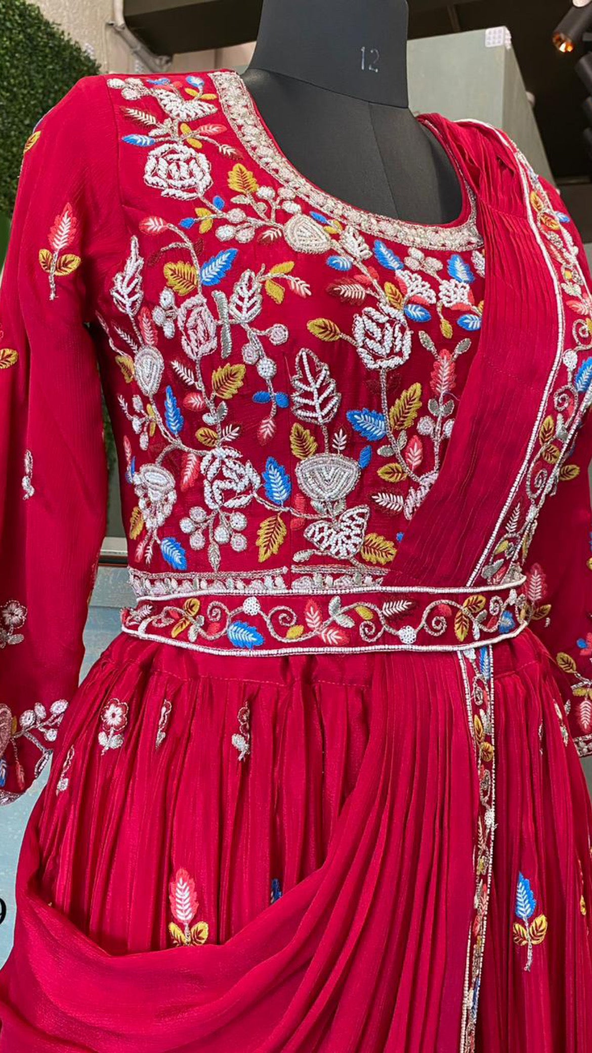 Valentine inspired red hot indowestern dress - Saffronfashionindia