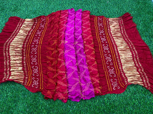 Gazing silk Bandhani dupatta - Saffronfashionindia