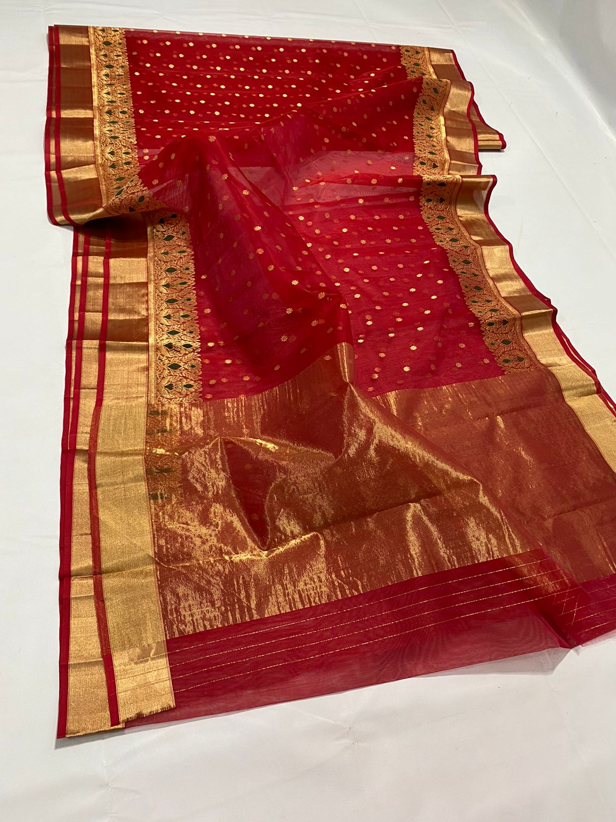 Aarvi Chanderi saree - Saffronfashionindia