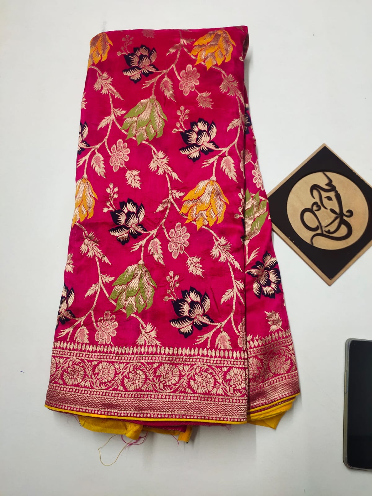 Flowery moonga saree/banarsi saree/sari - Saffronfashionindia