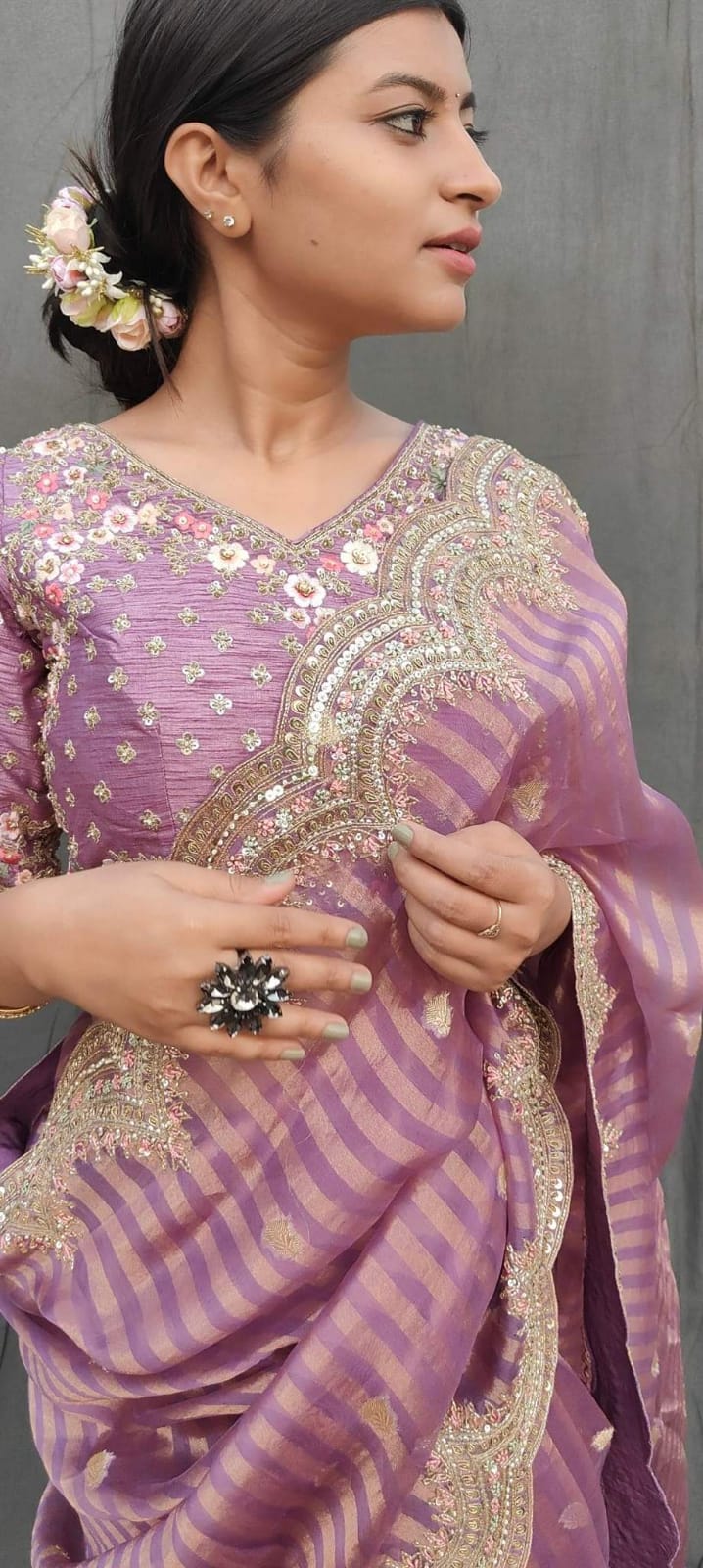 Arizona handloom  kora saree - Saffronfashionindia