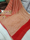 Indian banarsi gorgette saree