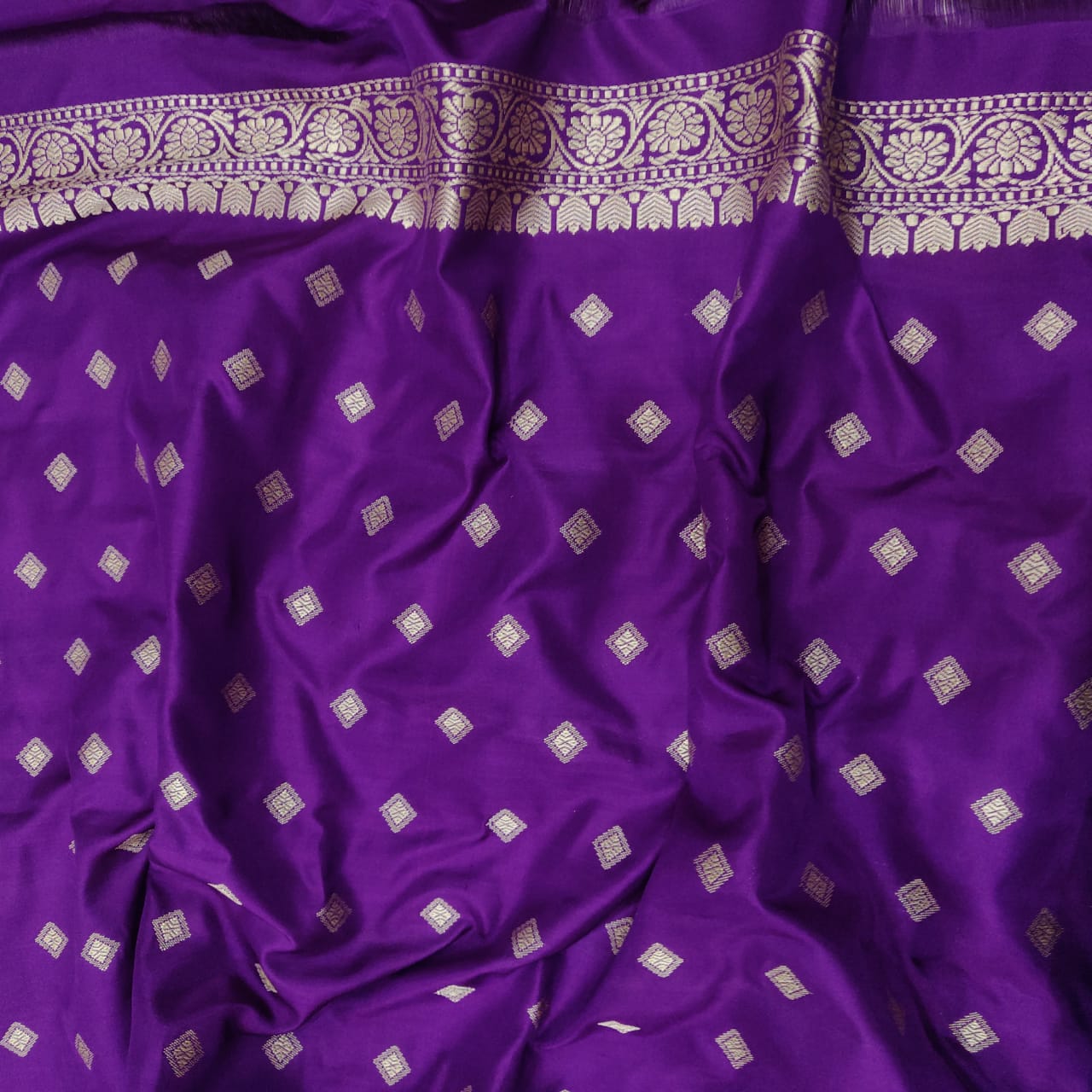 Royal Katan kadwa Meenakari saree - Saffronfashionindia