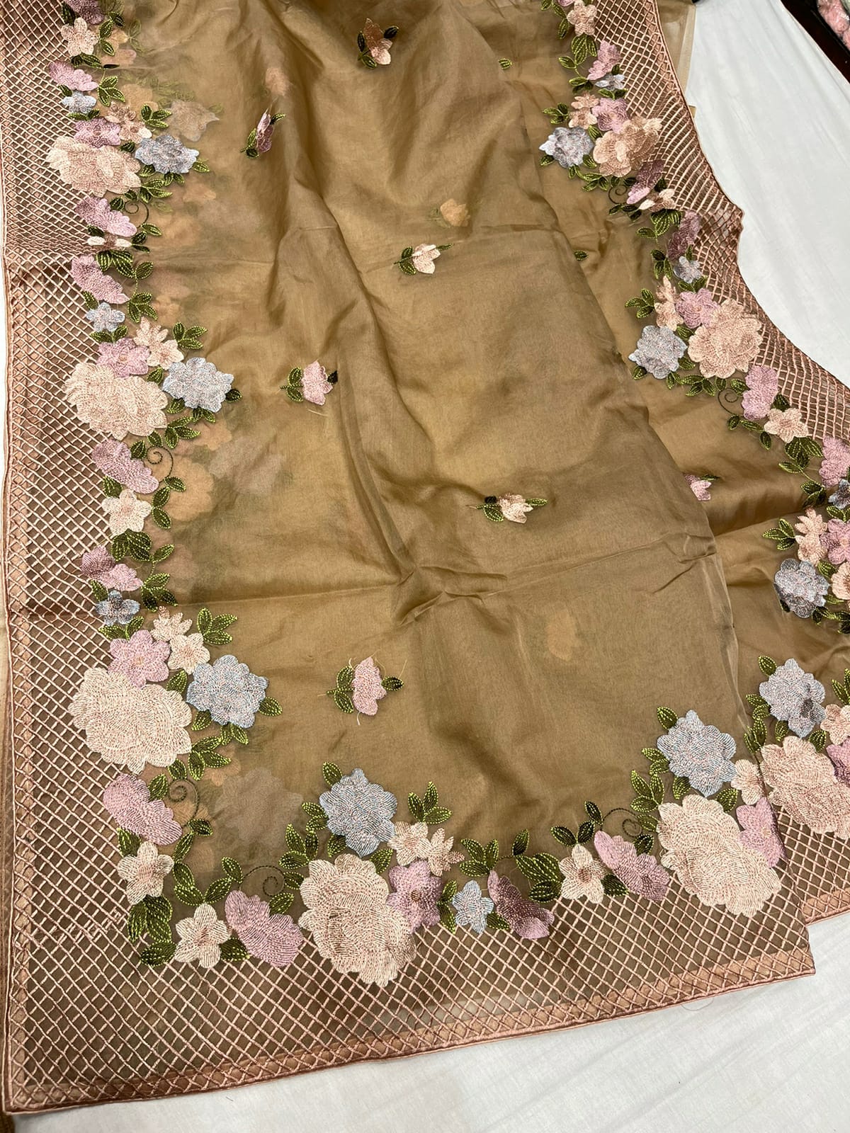 Delvia organza resham saree - Saffronfashionindia