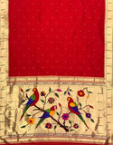Lal parrot inspired Paithani saree