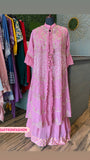 Pink indowestern gorgette long dress