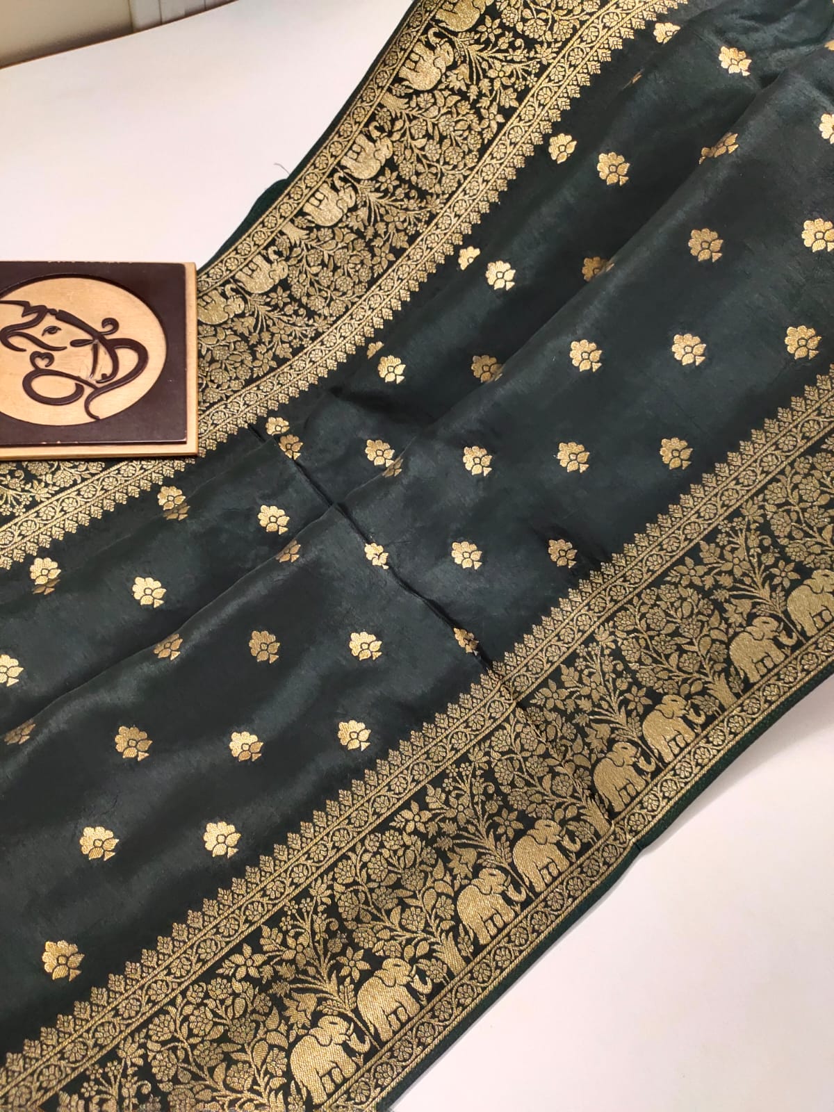 Anirudha moonga banarsi saree - Saffronfashionindia