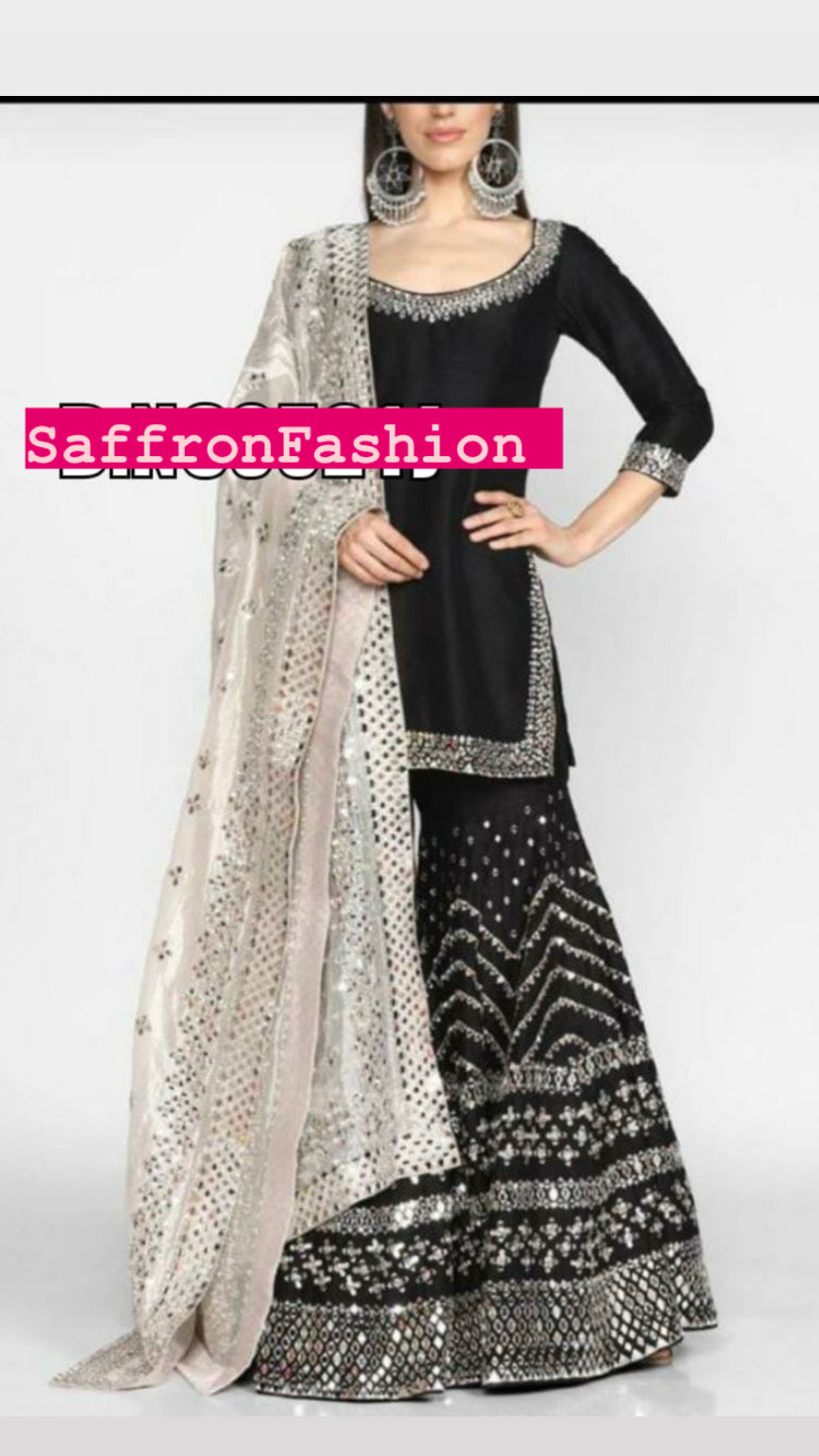 Black punjabi salwarsuit - Saffronfashionindia