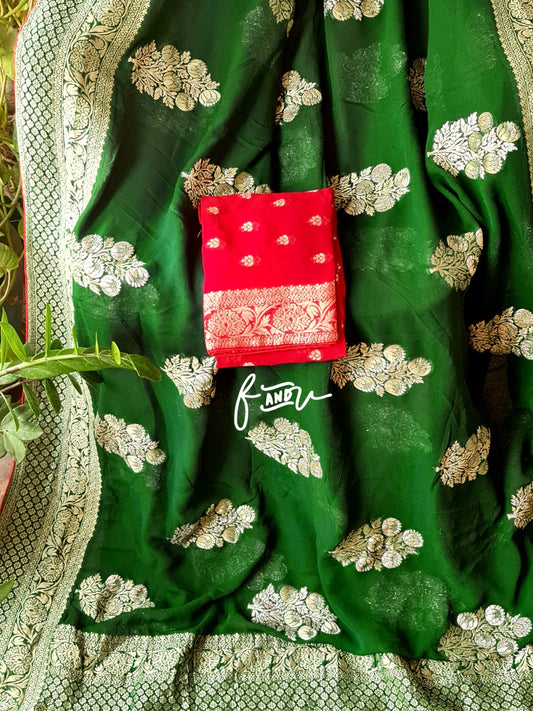 Amazing khaddi gorgette saree - Saffronfashionindia