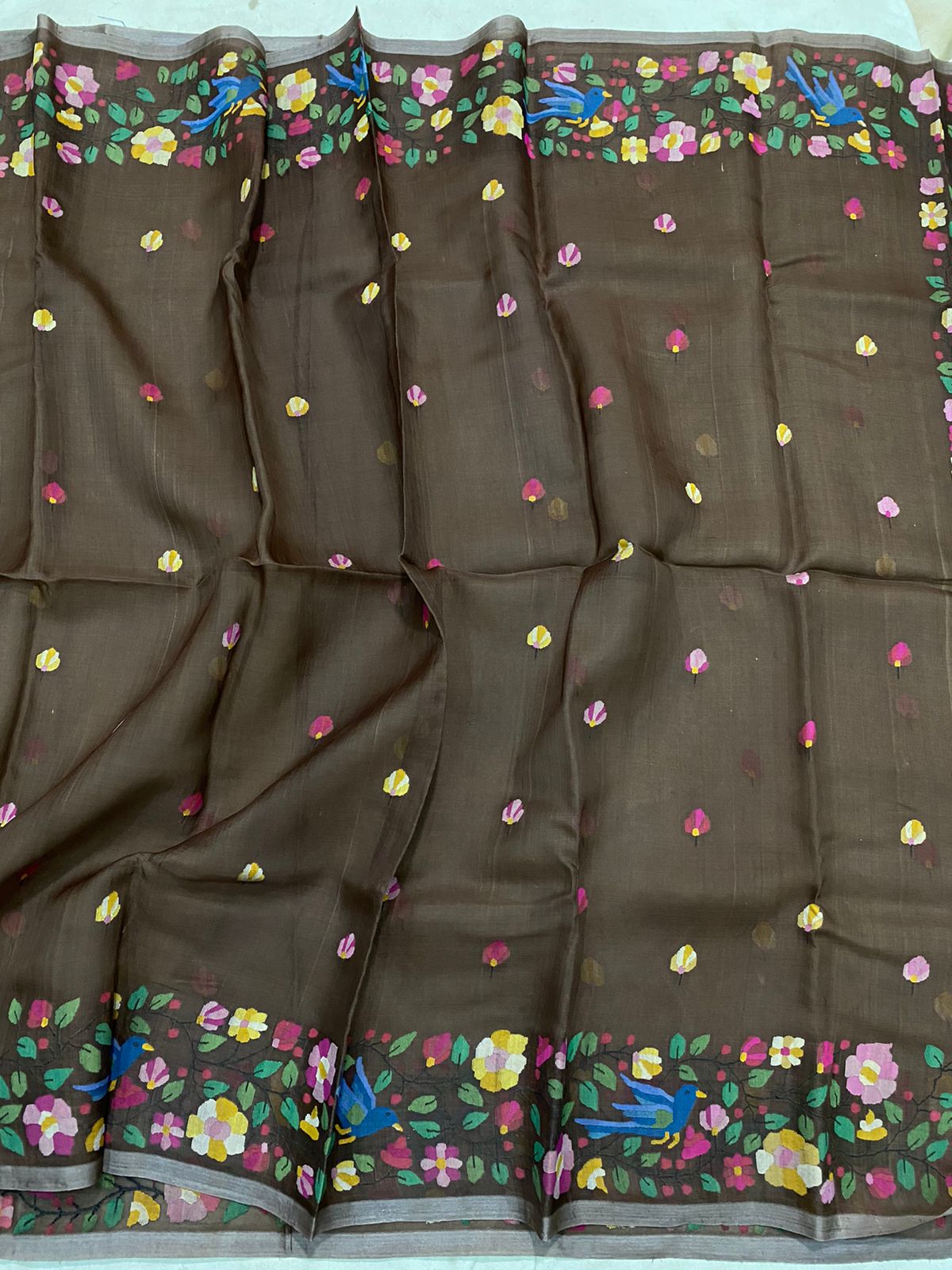 Boudi tantuj saree - Saffronfashionindia