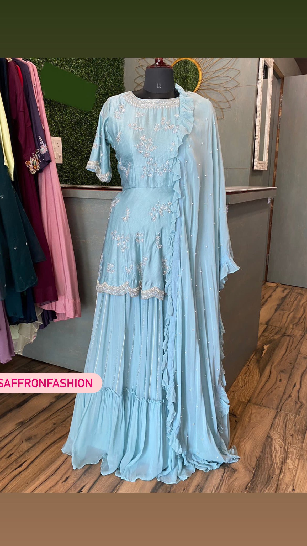 Vermilo peplum dress - Saffronfashionindia