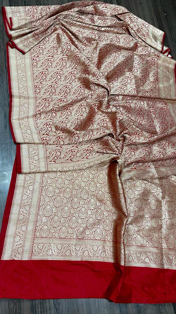 Rashri weaved Katan Banarsi saree - Saffronfashionindia
