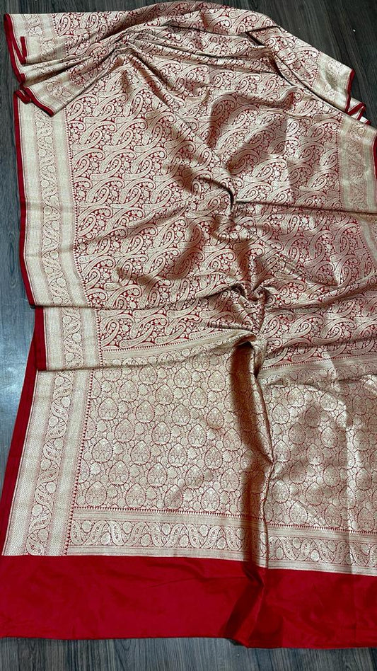 Rashri weaved Katan Banarsi saree - Saffronfashionindia