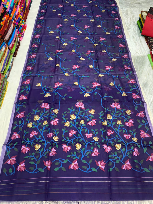 Drani blue tantuj saree - Saffronfashionindia