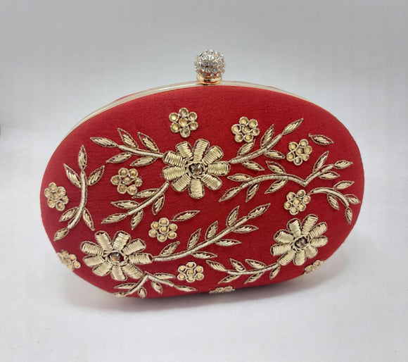 Oval clutch bag