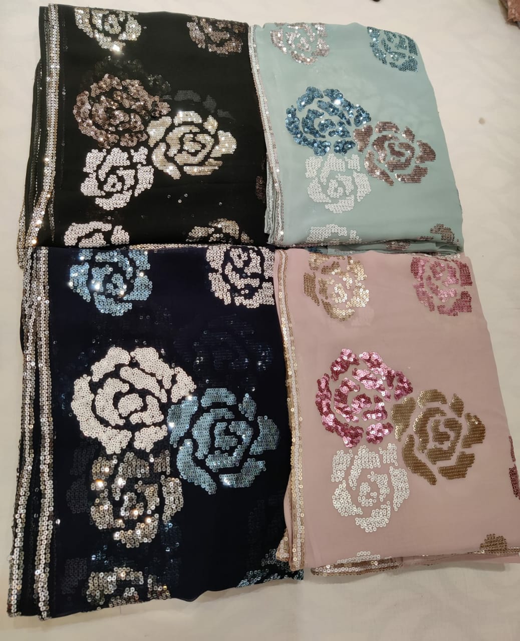 Mariana sequence partywear saree - Saffronfashionindia