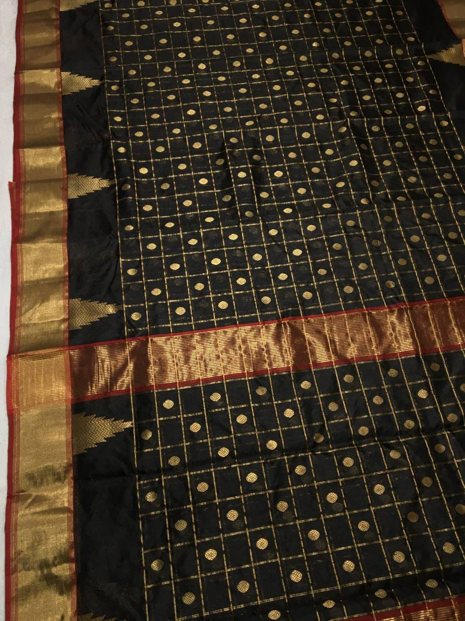 Black beauty Chanderi saree - Saffronfashionindia