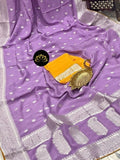 Purple banarsi saree/khaddi chiffon saree