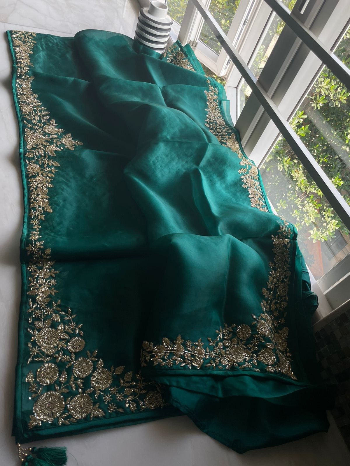 Katdana organza saree - Saffronfashionindia