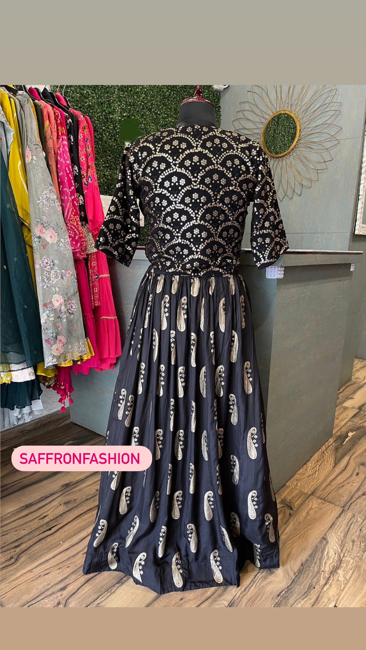 Pavi black indowestern dress - Saffronfashionindia