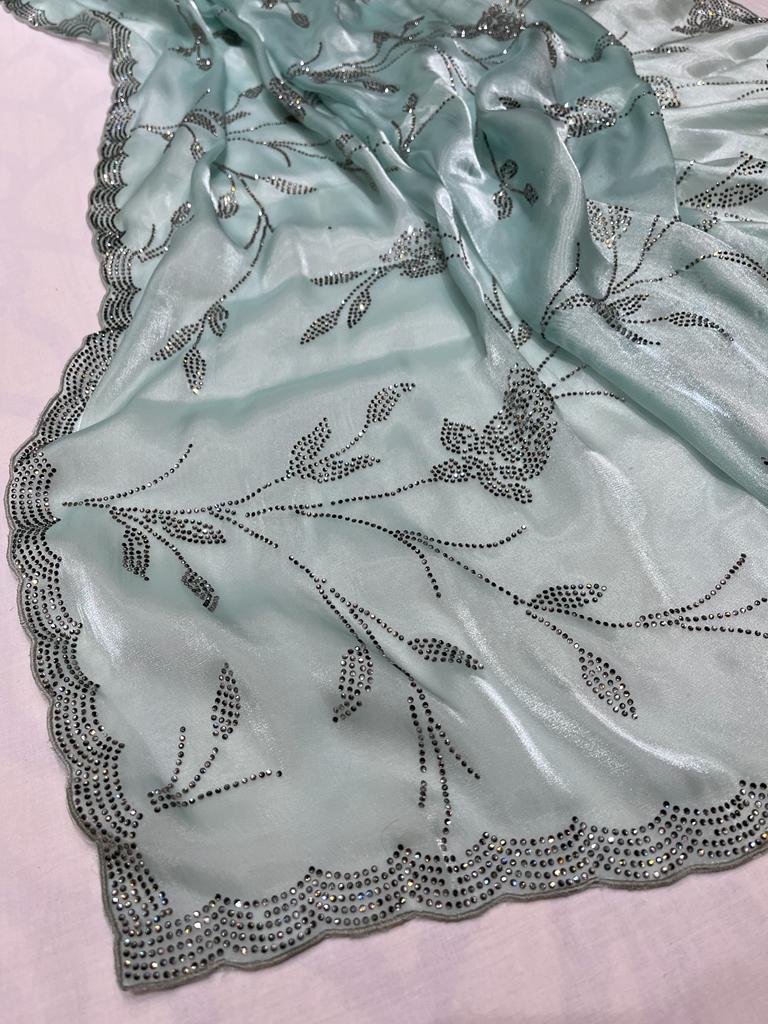 Tissue organza inspired sari - Saffronfashionindia