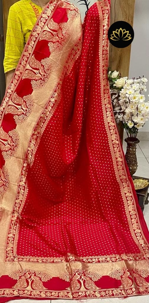 Weaving motifs benaras saree