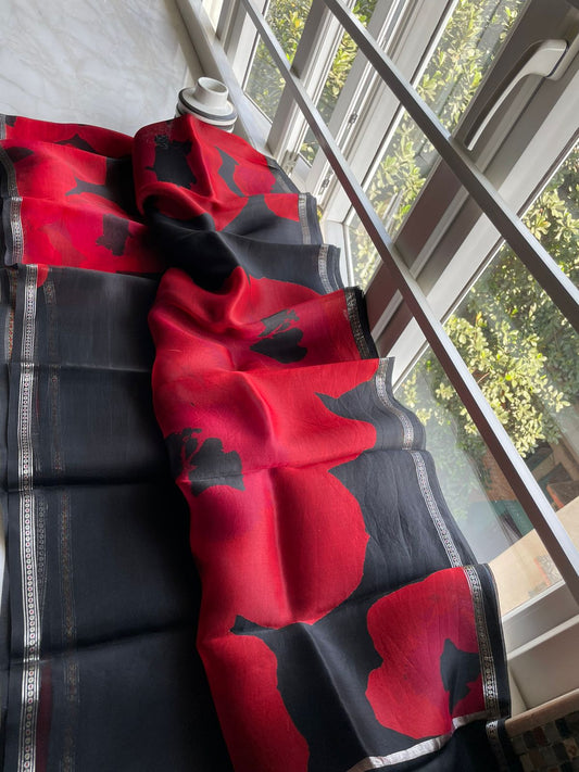 Valentine beauty organza saree - Saffronfashionindia