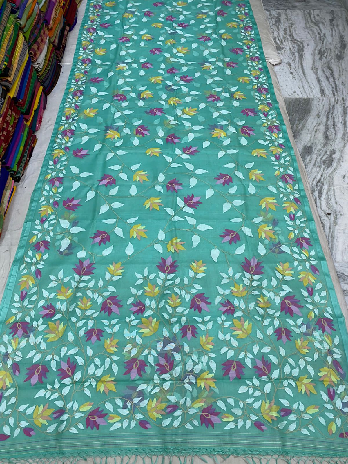 Boudi muslin jamdani saree - Saffronfashionindia