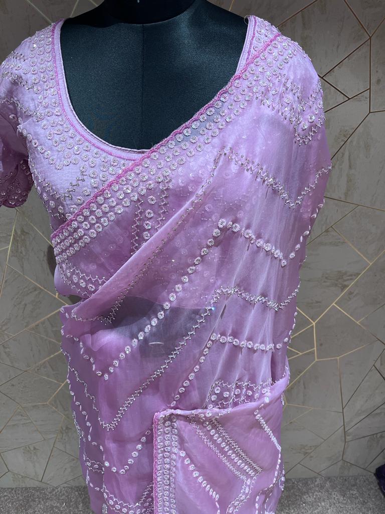 Victorian inspired saree - Saffronfashionindia