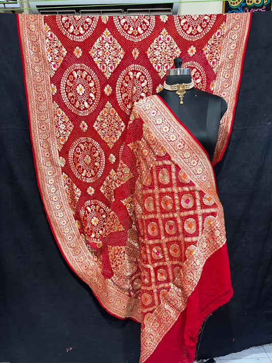 Pure Banarsi Meenakari saree - Saffronfashionindia