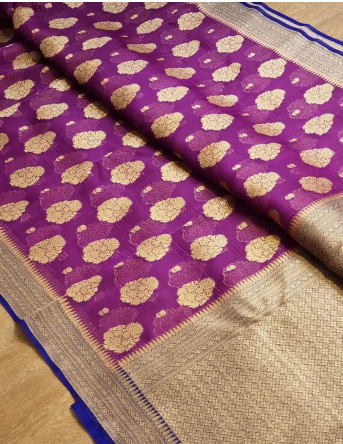Banarsi kora saree - Saffronfashionindia