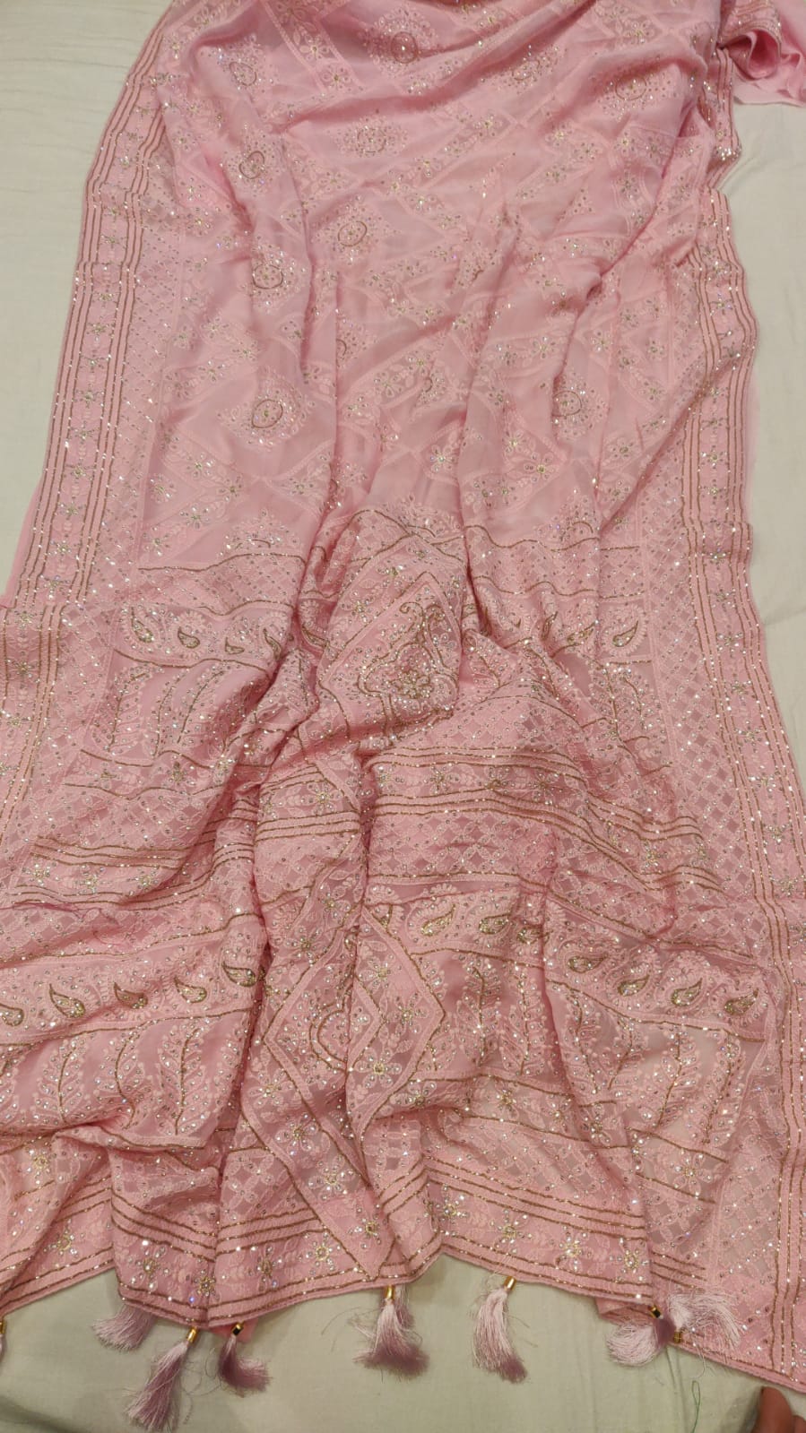 Avila Chikankari saree - Saffronfashionindia