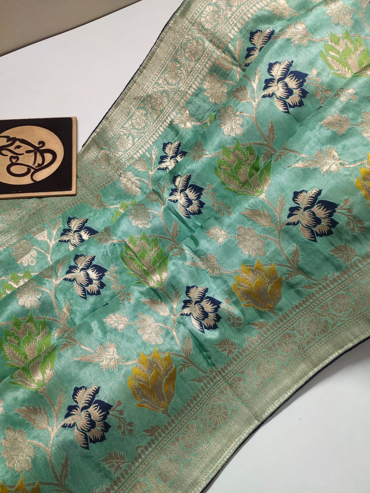 Flowery moonga saree/banarsi saree/sari - Saffronfashionindia