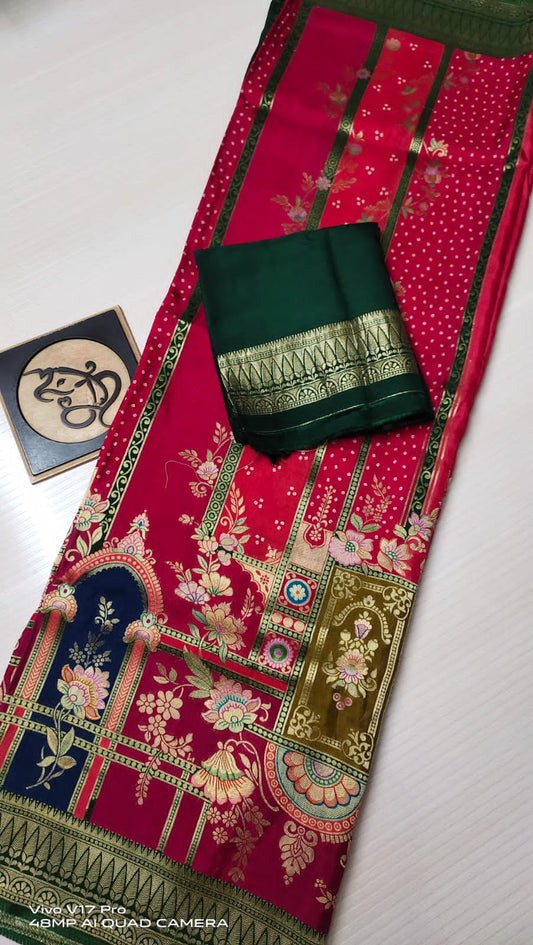 Timara Moonga Banarsi saree - Saffronfashionindia