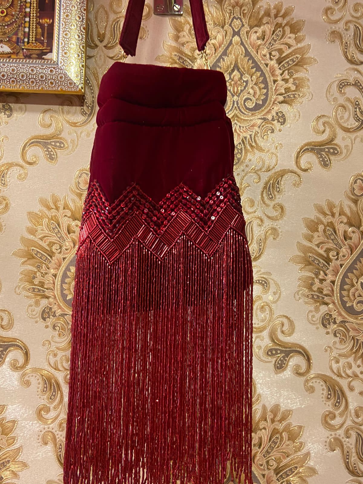 Maroon sexy hot potli bridal potli bridesmaid potlis - Saffronfashionindia