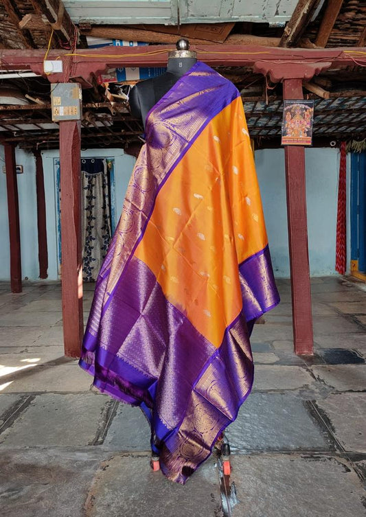 Kanchipuram pure silk dupatta - Saffronfashionindia