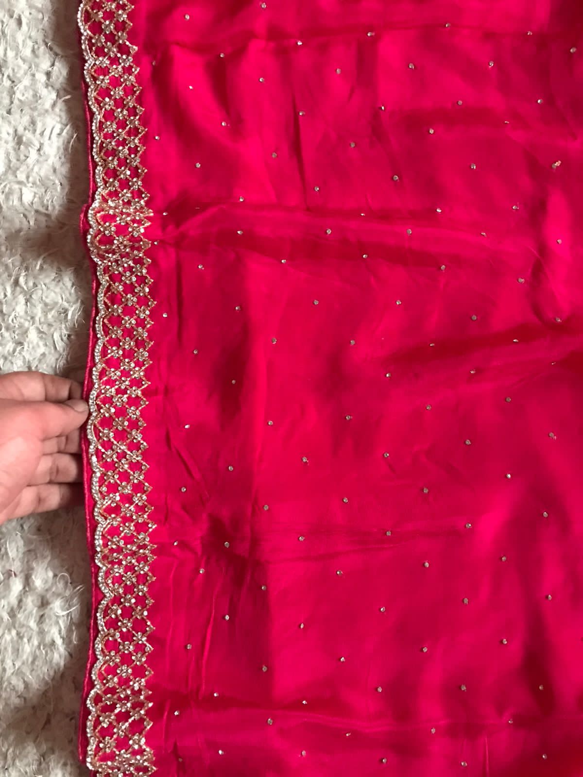 Luxury chinon inspired saree - Saffronfashionindia