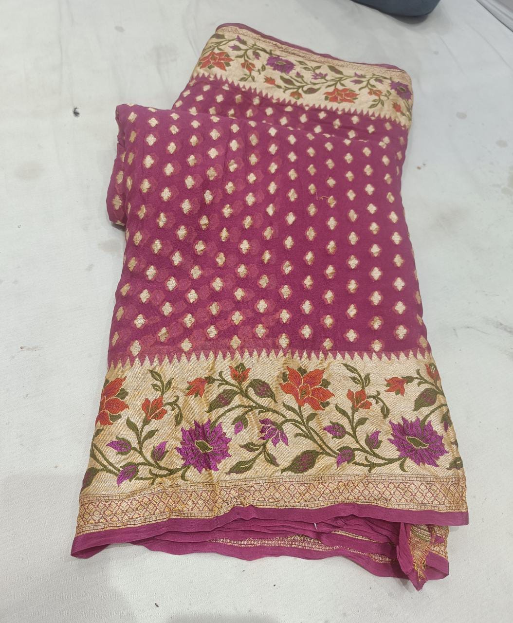 Kivasha banarsi tilfi Meenakari saree - Saffronfashionindia