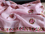 Pink French knot saree