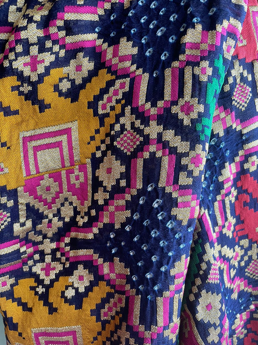 Patola inspired handwoven dupatta - Saffronfashionindia