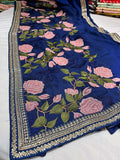 Embroidered floral saree,,,,beautiful sari