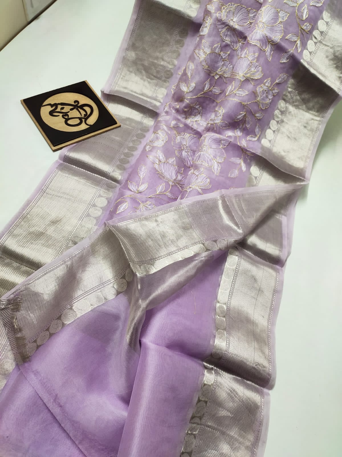Beautiful banarsi kora saree - Saffronfashionindia